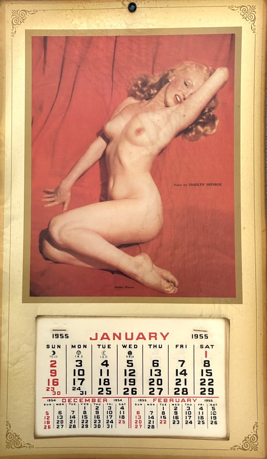 Marilyn Monroe’s Original 1955 “Golden Dreams” 12-month Tear Off Calendar 