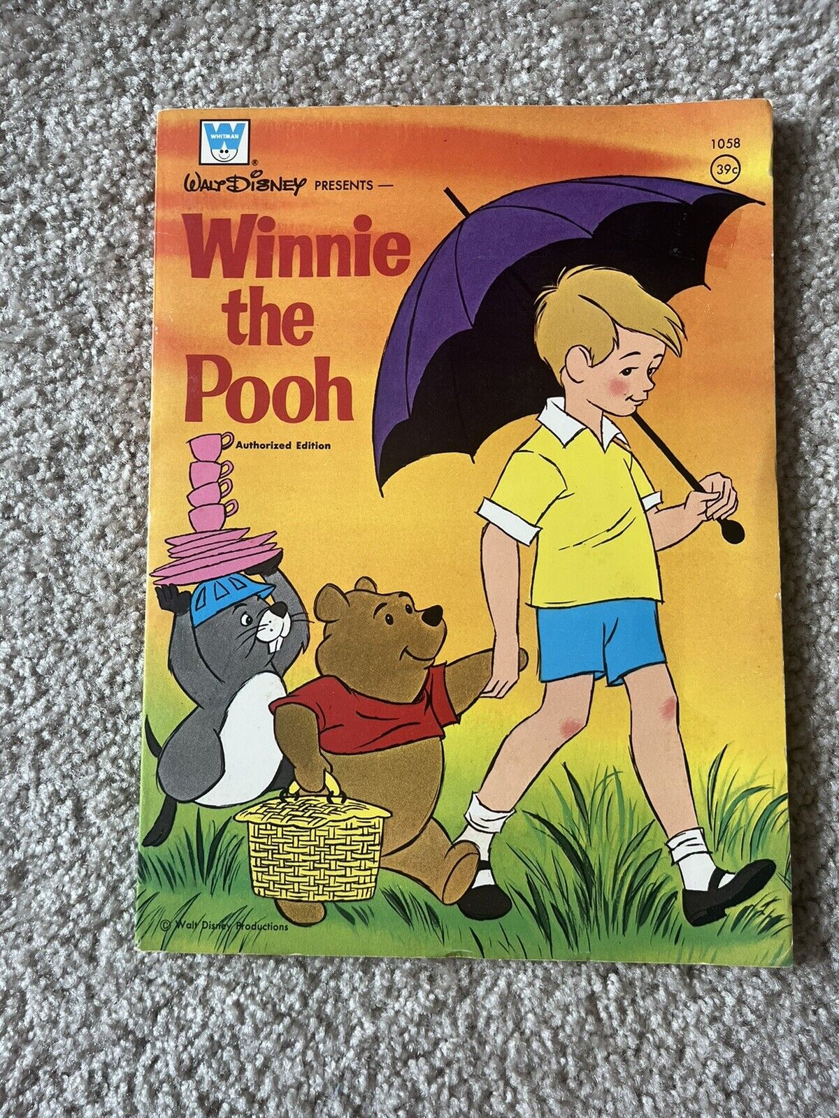 WALT DISNEY coloring book WINNIE THE POOH UNUSED 1960's vintage Authorized Ed.