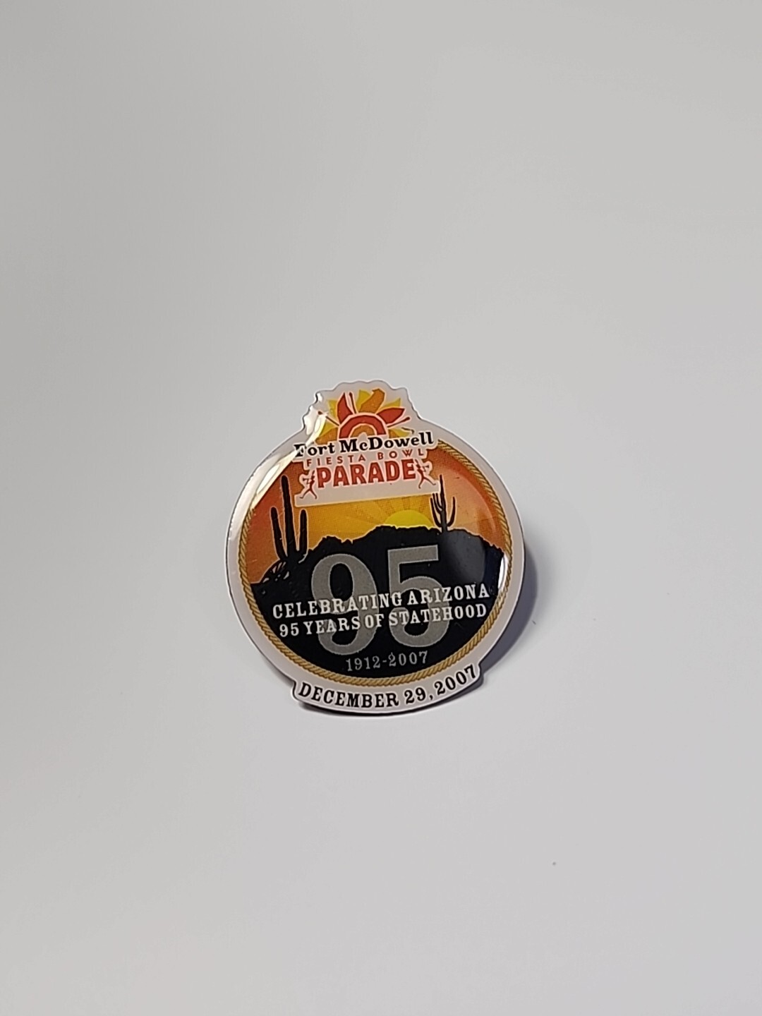 Fort McDowell Fiesta Bowl Parade Souvenir Pin Arizona Statehood 95th Anniversary