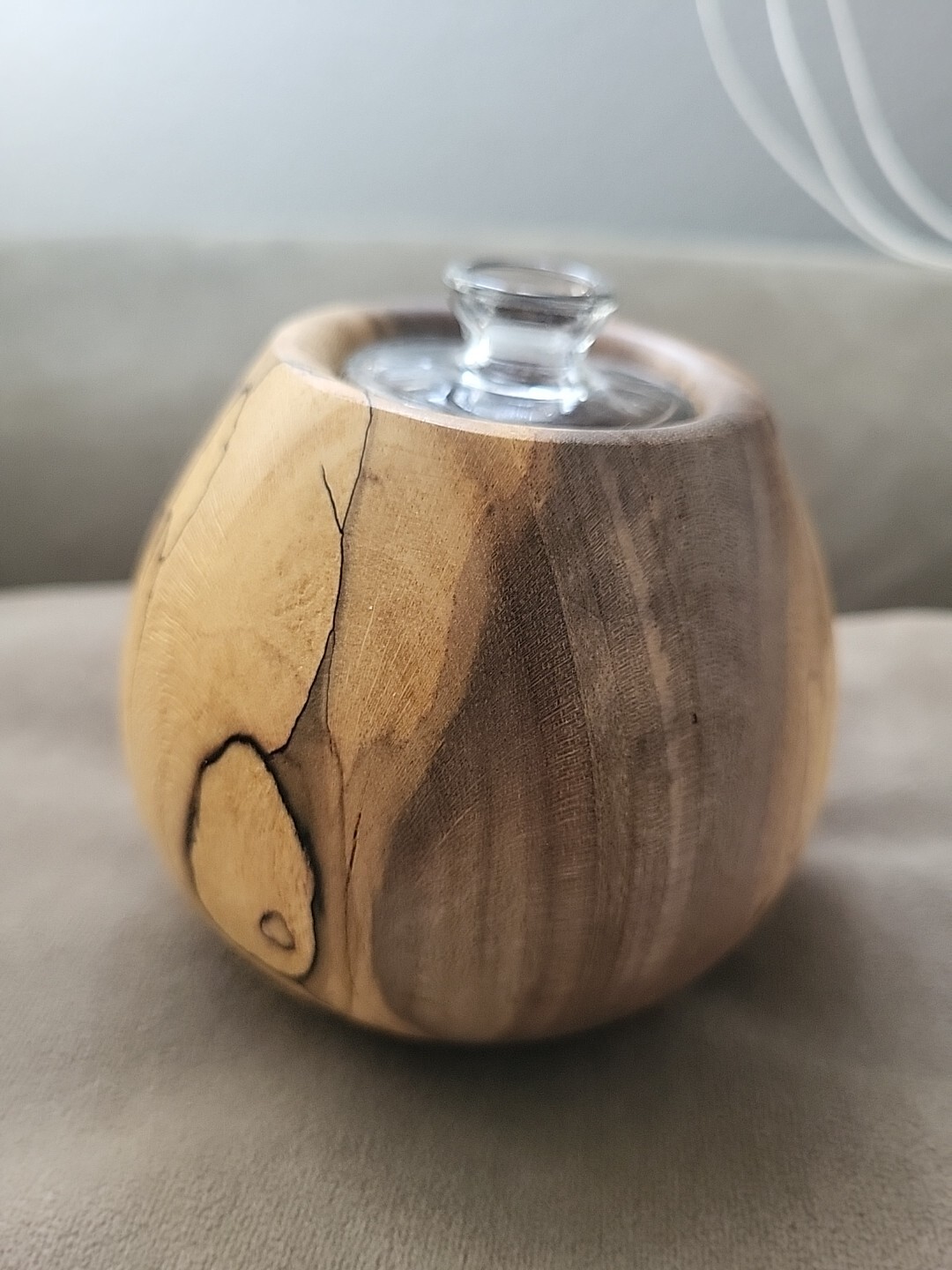 Hawaiian Handmade Wooden Oil Candle Lamp Artist Signed RARE 