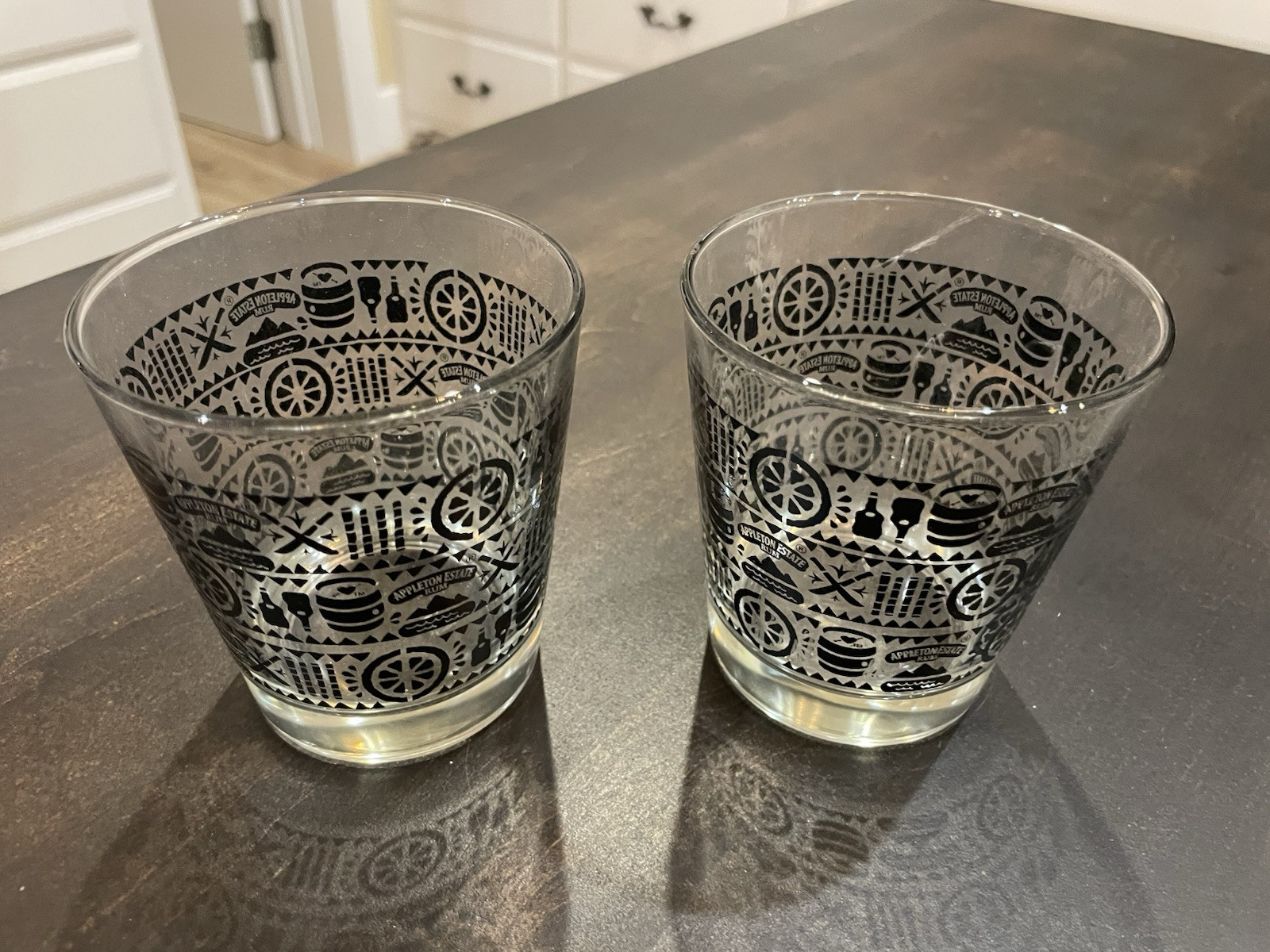 [Set of 2] Appleton Estate Rum 4” Double Old Fashion Low Ball Rocks Glasses B139