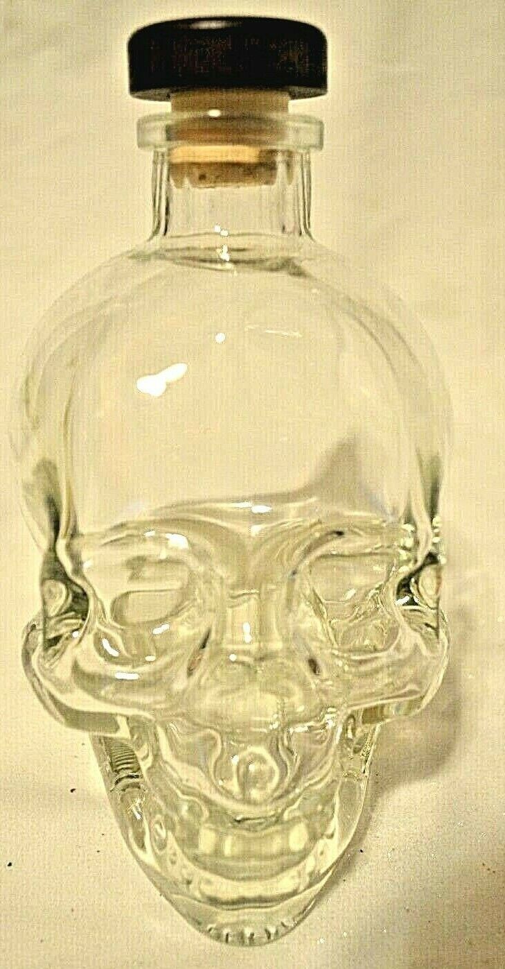Skull Bottle Crystal Head Vodka  - Empty 700ml Decagon Bottle Neck Cork Vintage