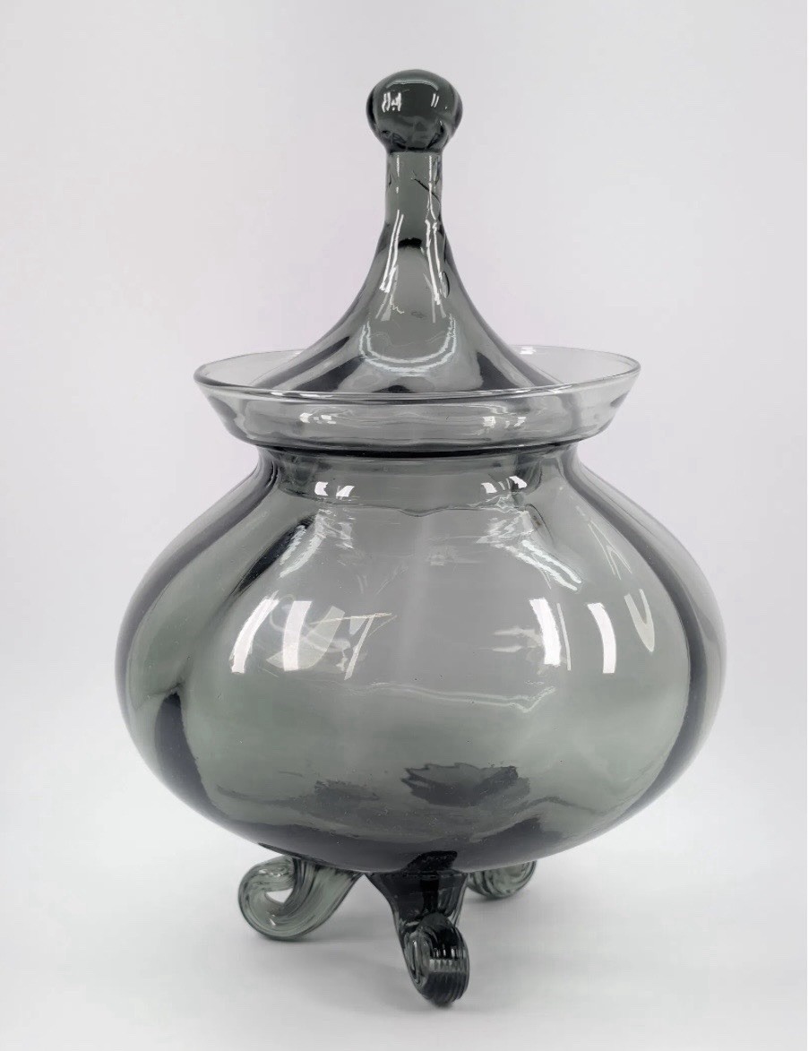 MCM Apothecary Candy Jar Empoli Italy Smokey *GLOWS*