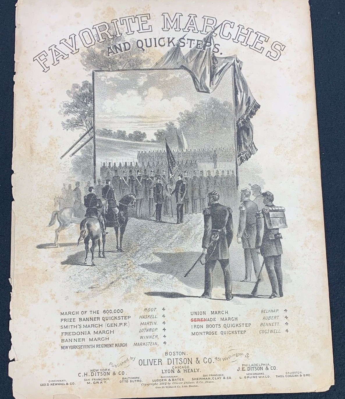 1882 US Army Favorite Marches & Quick Steps Sheet Music