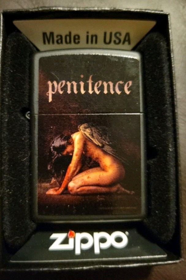 PENITENCE ZIPPO LIGHTER BLOODY ANGEL VERY RARE VHTF  NEW IN BOX USA