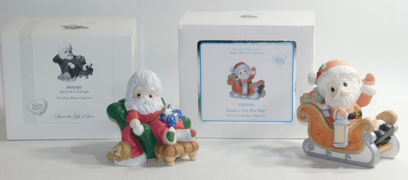 Precious Moments 151020 Santas On His Way Figurine & To All A Good Night 161030