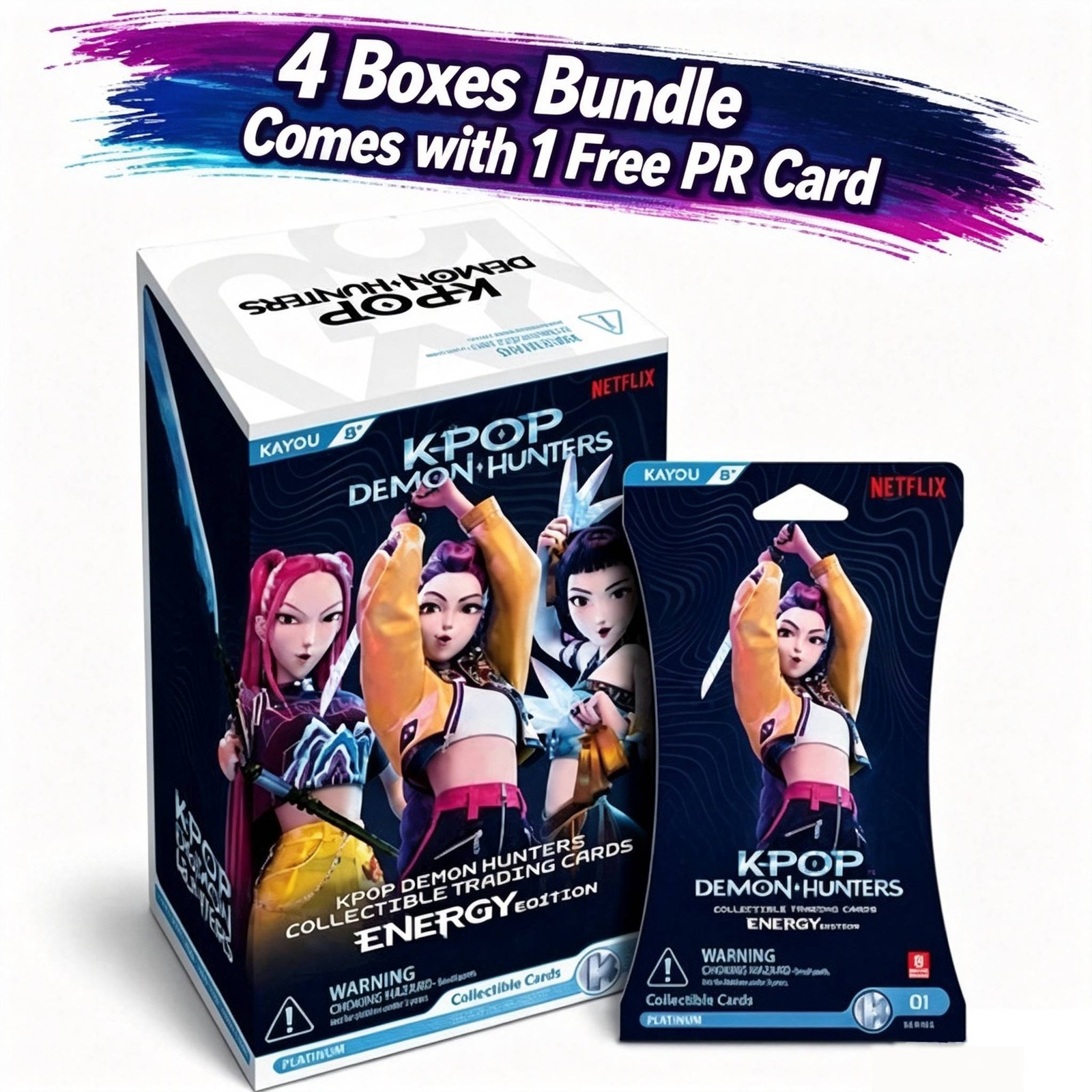KAYOU Netflix KPop Demon Hunters Trading Cards Box Energy Edition (FREE SHIP)