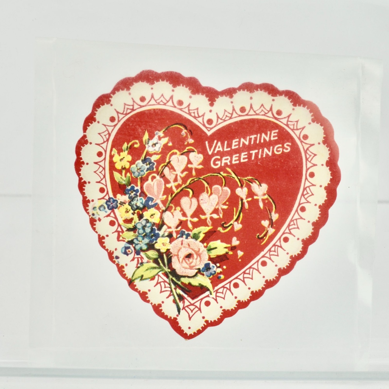 Vintage Valentine\'s Day Card Heart Greetings Floral Vintage Valentine\'s Day Card Heart Greetings Floral