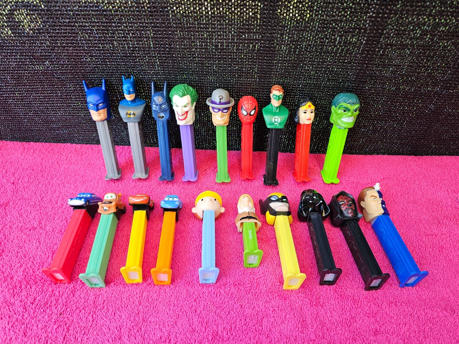 PEZ Candy Dispensers Various Characters Lot Of 19 Figures Star Wars Batman Cars