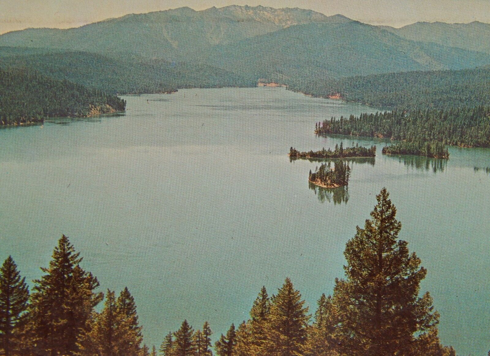Vintage Postcard, TRINITY COUNTY, CA, 1975,Aerial View Of Trinity Lake Reservoir