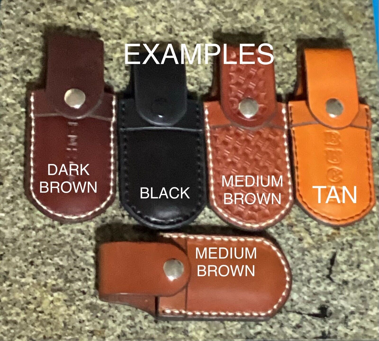 Personalized Leather Folding Knife Sheath Buck 110, Buck 112, Others  Horizontal