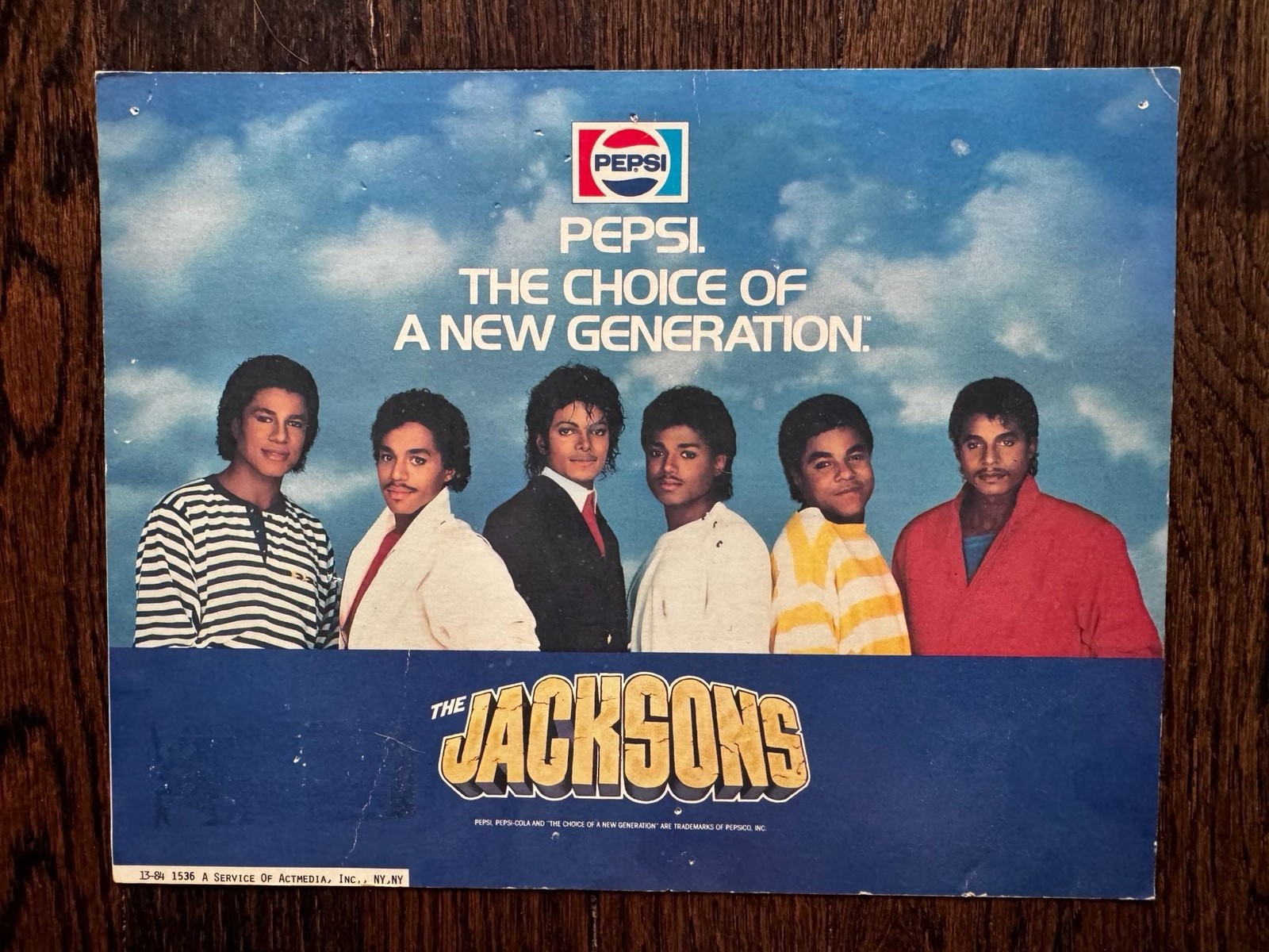 VINTAGE 1984 The Jacksons Pepsi The Choice Of A New Generation 8x10 Ad Poster