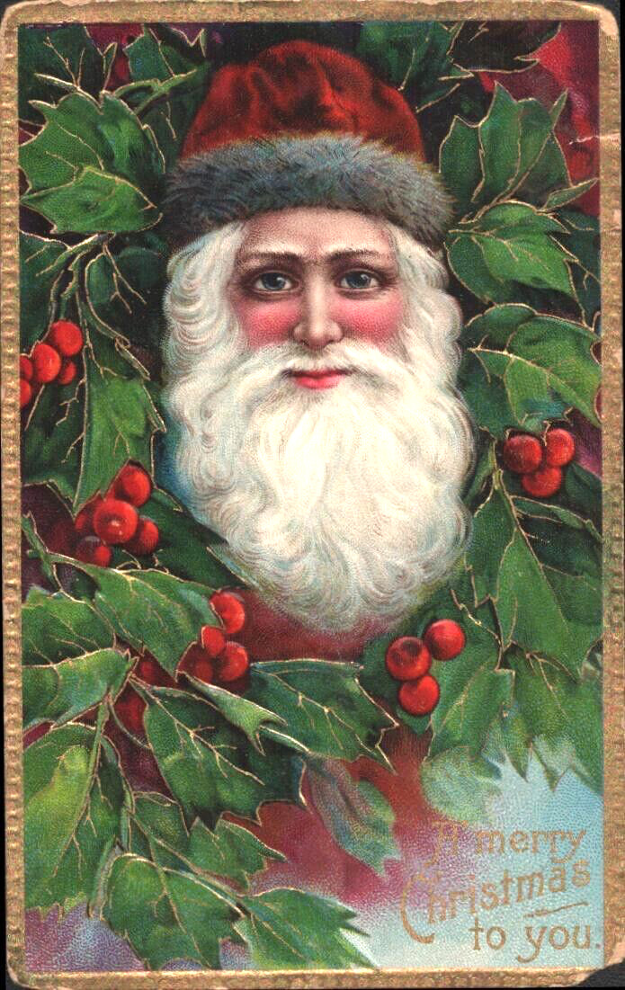 1909 SANTA CLAUS original antique postcard A MERRY CHRISTMAS TO YOU series 1480