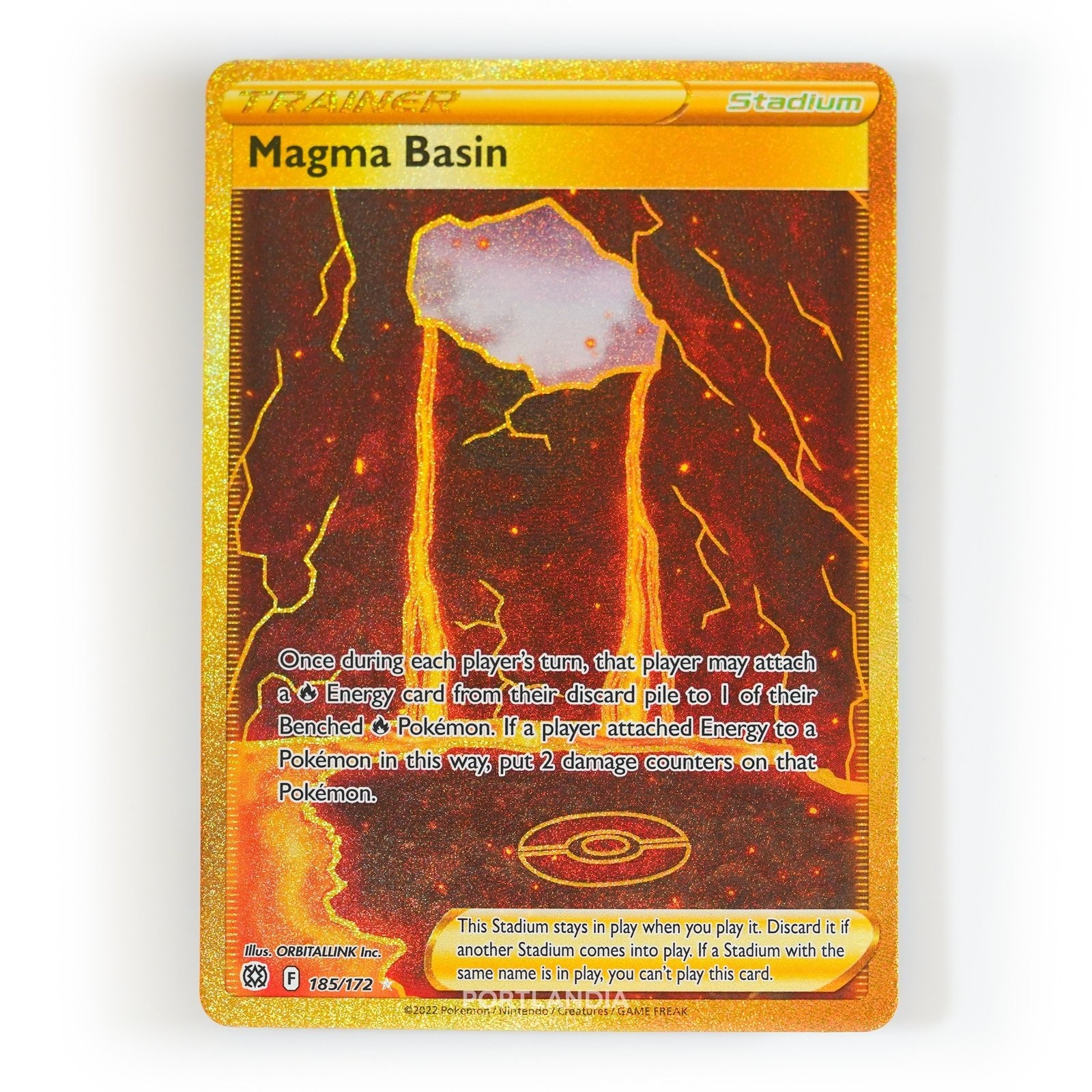 Pokemon - Magma Basin - 185/172 - SWSH Brilliant Stars - Gold Secret Rare Pokemon - Magma Basin - 185/172 - SWSH Brilliant Stars - Gold Secret Rare