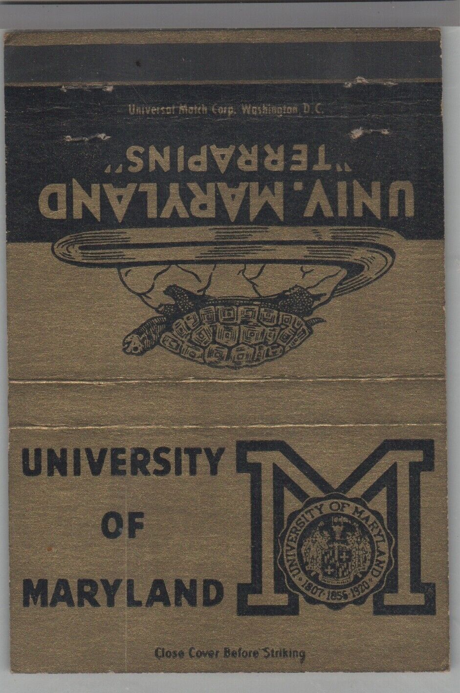 Matchbook Cover 1948 University Of Terrapins Football Schedule
