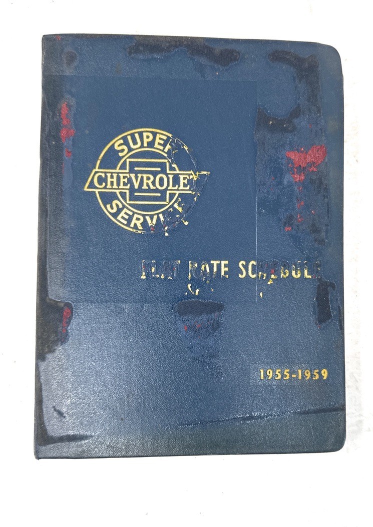 1955-59 Binder 55-57 Chevrolet Super Service Flat Rate Schedule Binder