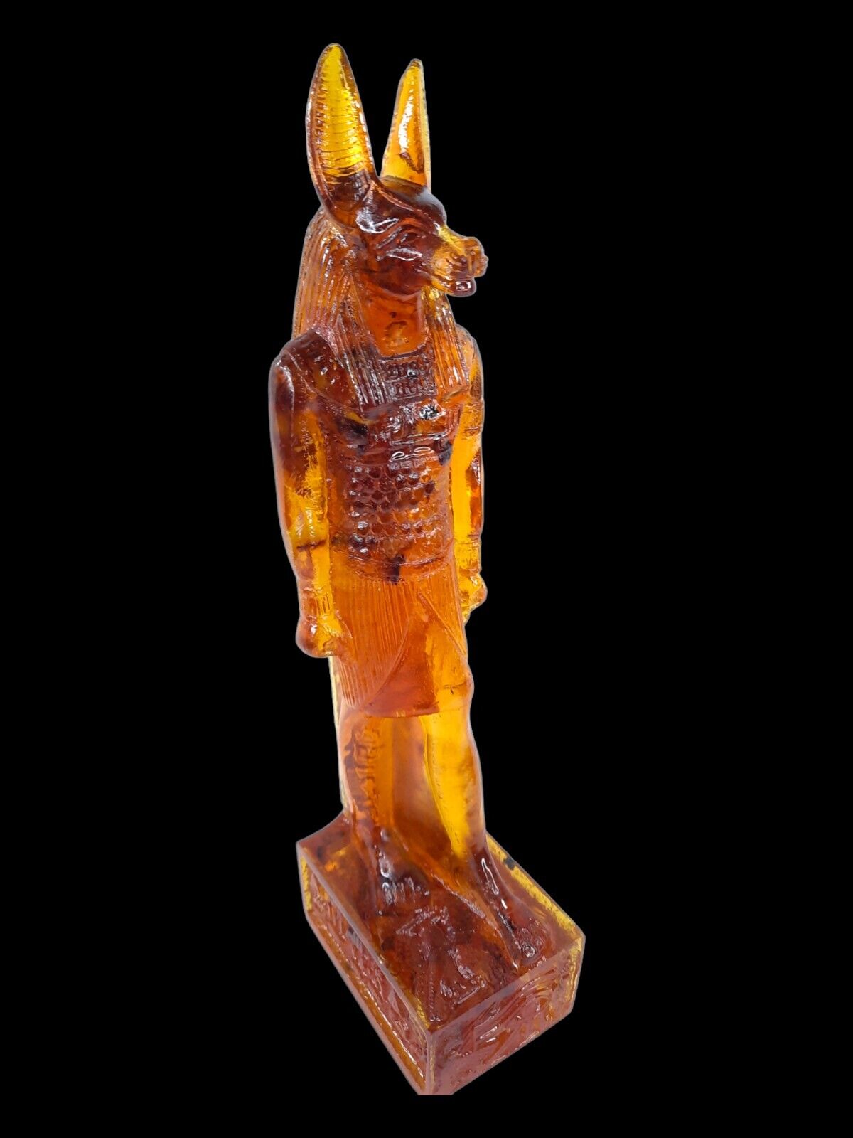 UNIQUE ANTIQUE ANCIENT EGYPTIAN Amber Percious God Anubis Jackal Afterlife