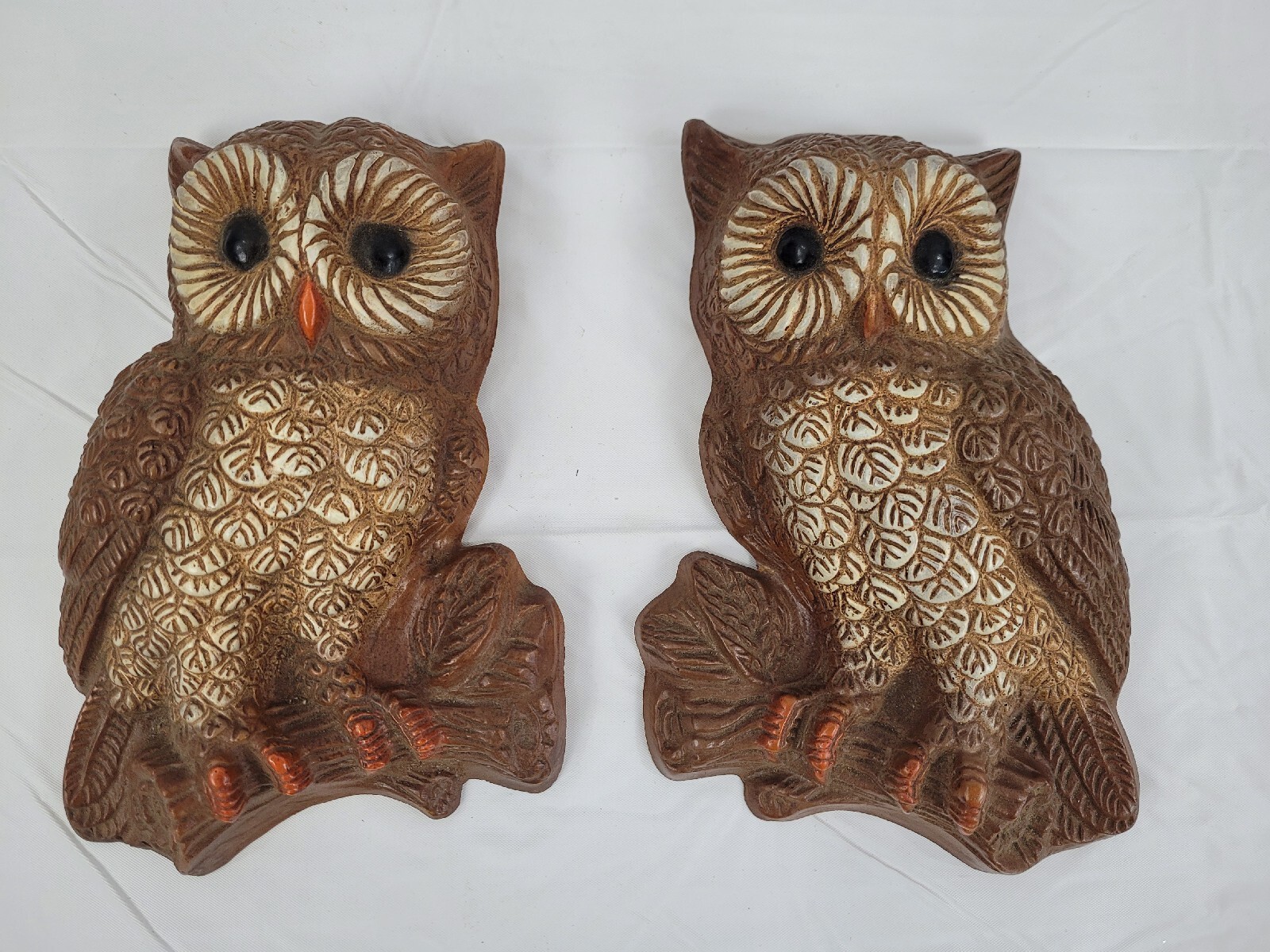 Vintage 1970\'s Homco Hard Foam Owl Wall Decor Wall Hangings Set of 2 Vintage 1970\'s Homco Hard Foam Owl Wall Decor Wall Hangings Set of 2