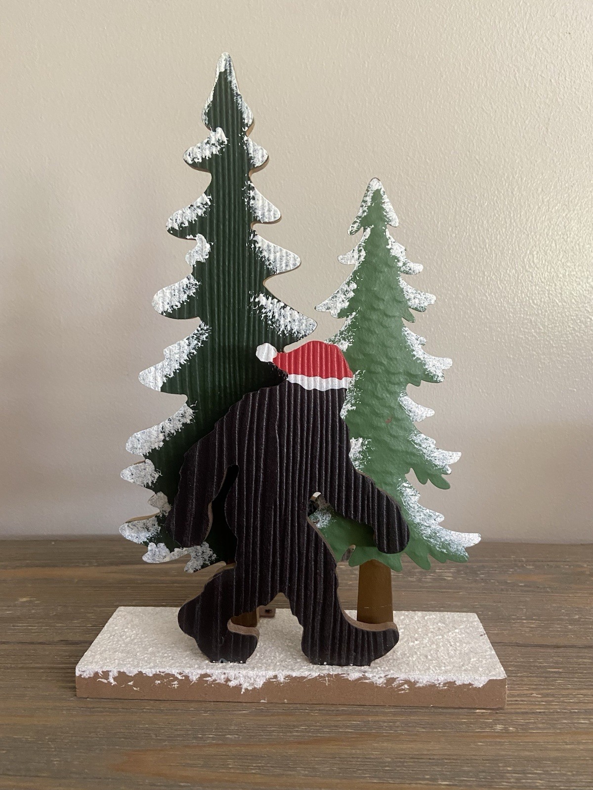 CHRISTMAS SASQUATCH IN FOREST TABLE DECOR 