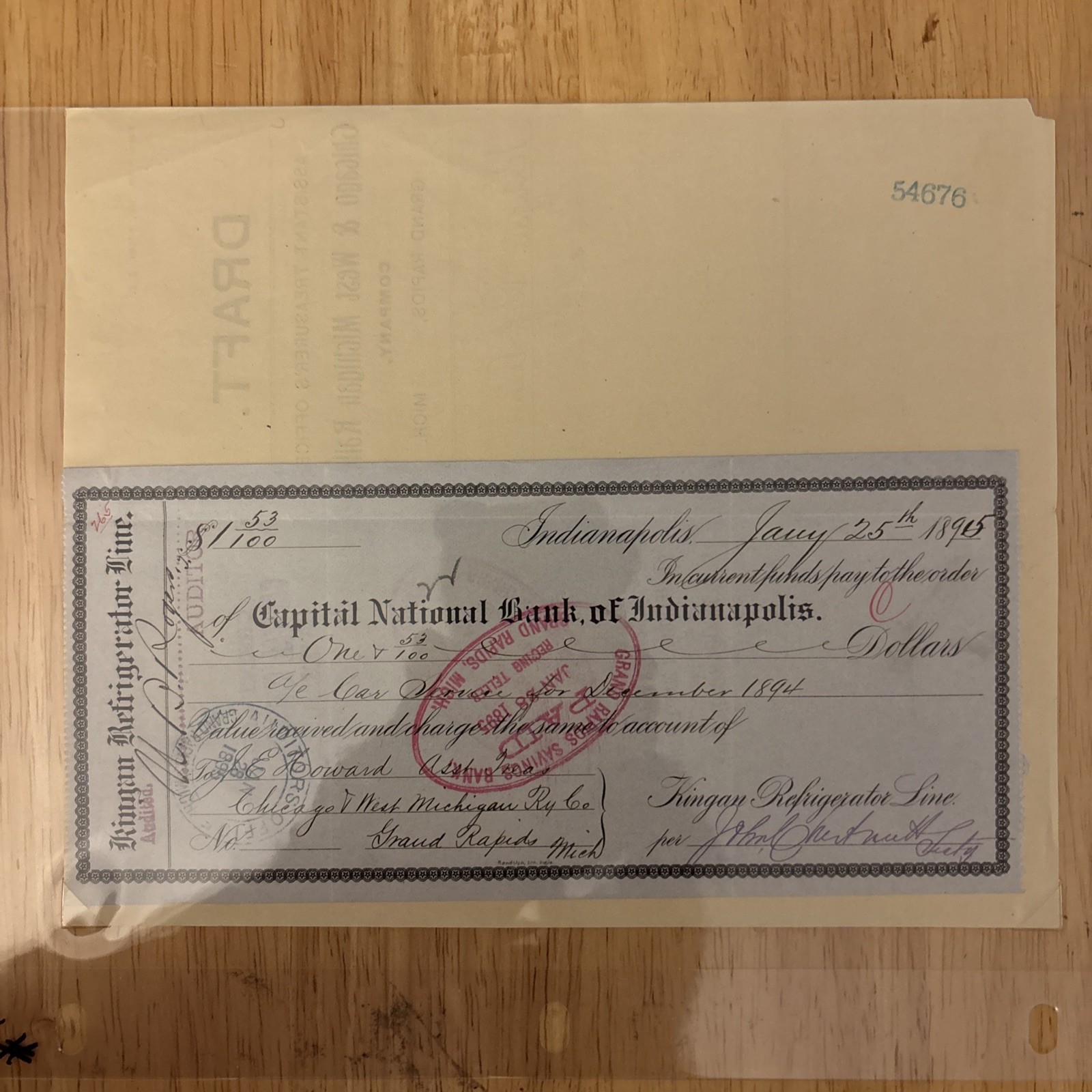 Antique bank item bank note 1895