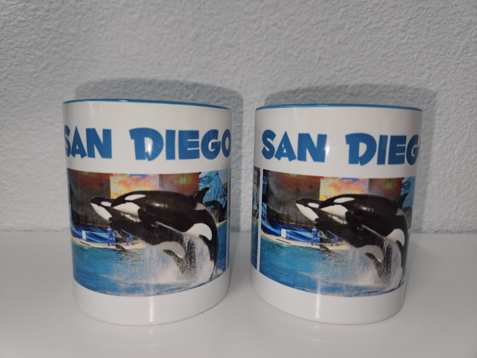 San Diego SeaWorld Mug Blue Sea Life Set Of 2