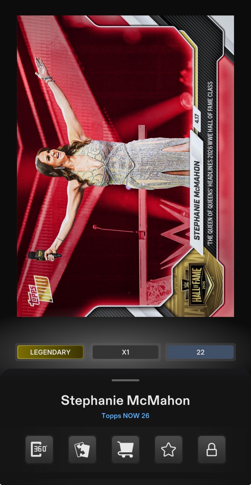 [DlGITAL CARD] TOPPS SLAM TOPPS NOW WRESTLEMANIA STEPHANIE MCMAHON LEGENDARY RED
