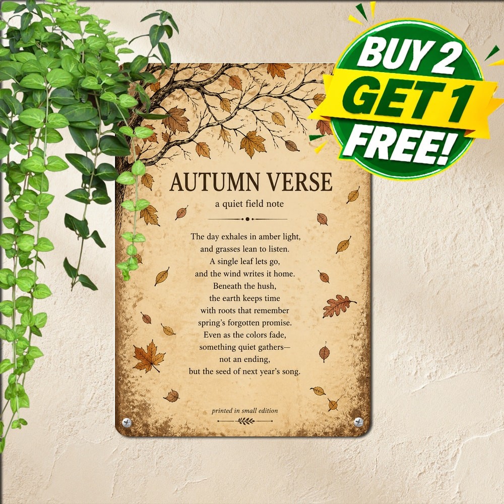 Joyce Kilmer Trees Literary Poem Metal Tin Sign Vintage Wall Decor Plaque