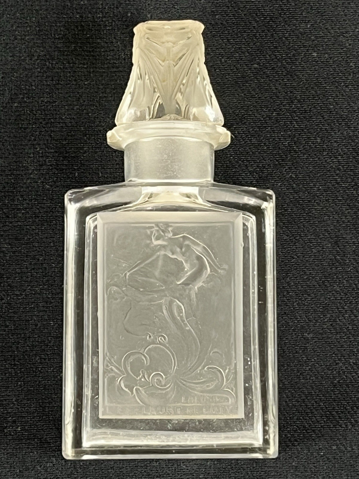 Antique R LALIQUE François Coty L’EFFLEURT Glass Perfume Bottle & Stopper c1910