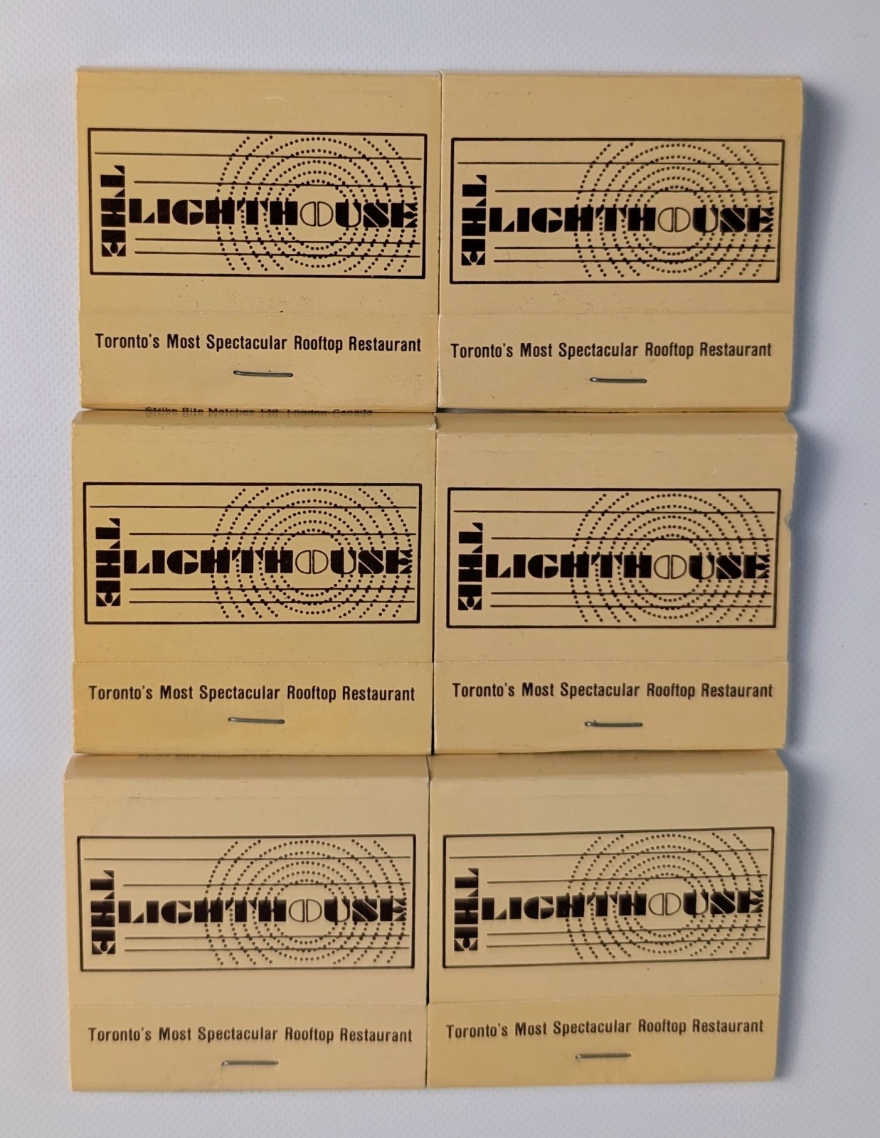 Vintage Toronto Hilton Harbour Castle Lighthouse Matchbooks Lot of 6 Full Canada