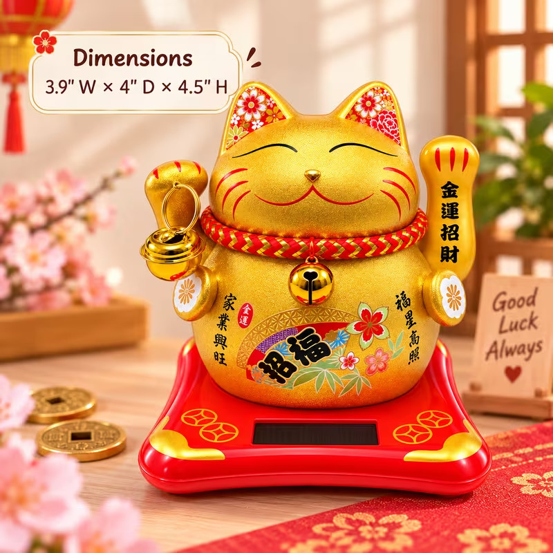 Golden Ceramic Maneki Neko Lucky Cat – Good Fortune & Prosperity Decor Golden Ceramic Maneki Neko Lucky Cat – Good Fortune & Prosperity Decor