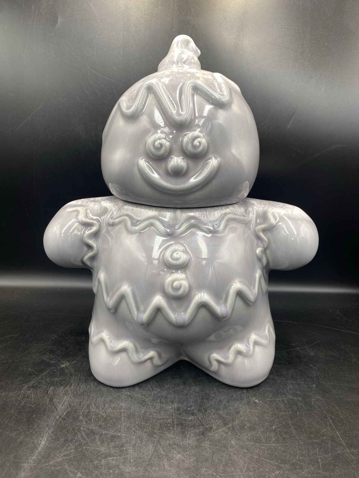 Hull USA Gray Drip Gingerbread Man Cookie Jar ~EXCELLENT CONDITION~