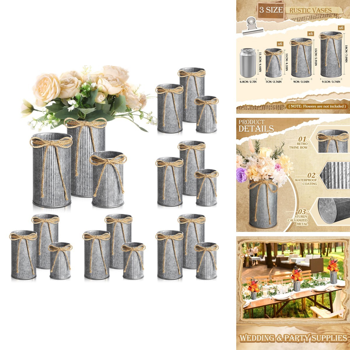 Zonon 18 Pcs Farmhouse Vases 4.33\ Zonon 18 Pcs Farmhouse Vases 4.33\