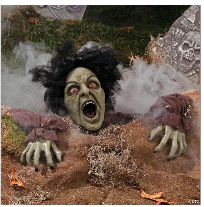 Clawing Zombie Groundbreaker with LED Eyes Halloween Decoration - 2 ft