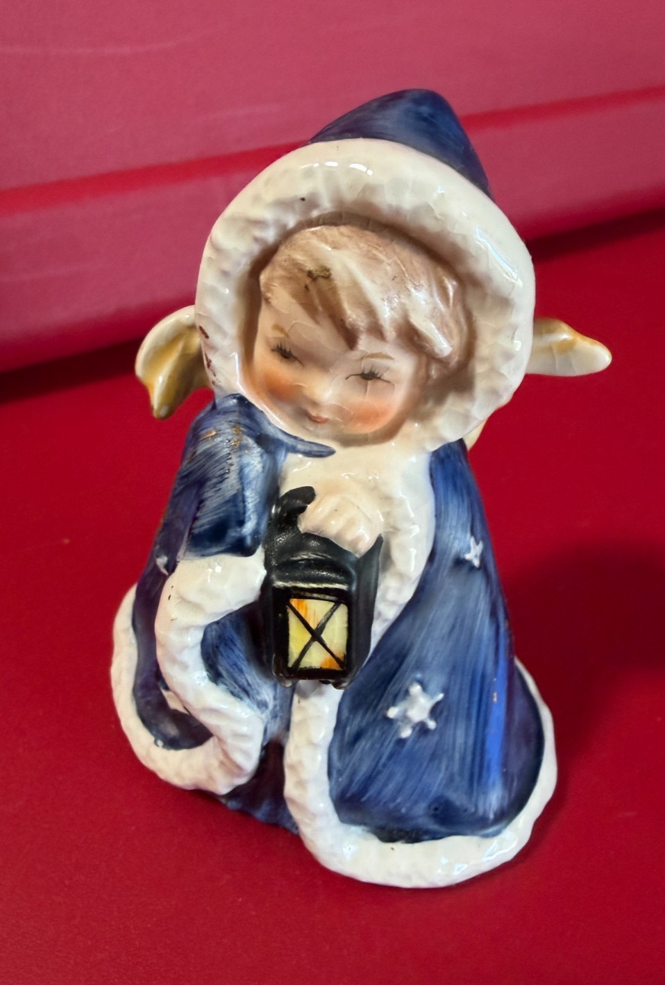 Vintage 1958 Goebel Angel With Lantern Blue Cloak #Rob 412 West Germany