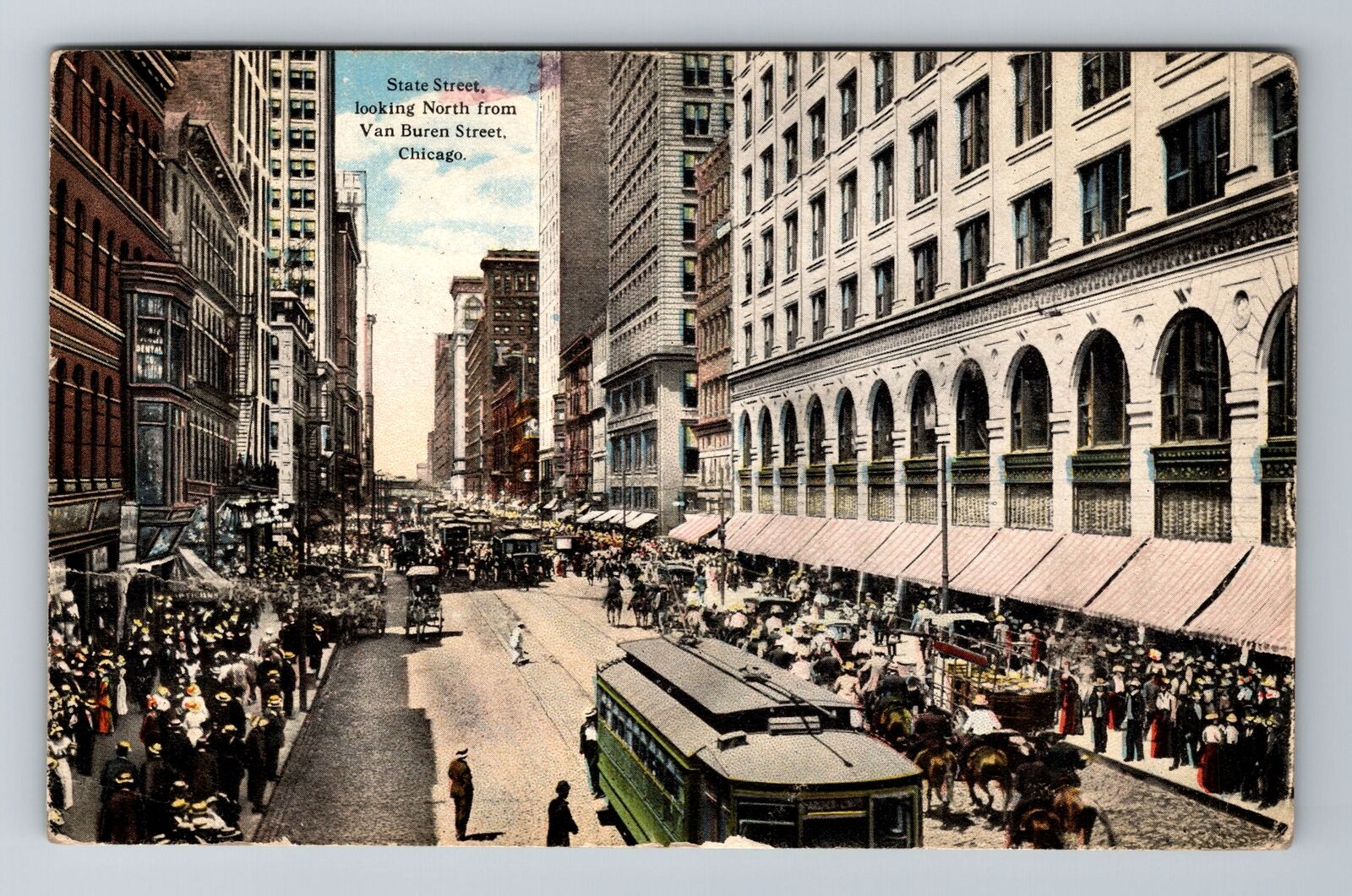 Chicago IL-Illinois, State Street North, c1915 Antique Vintage Souvenir Postcard