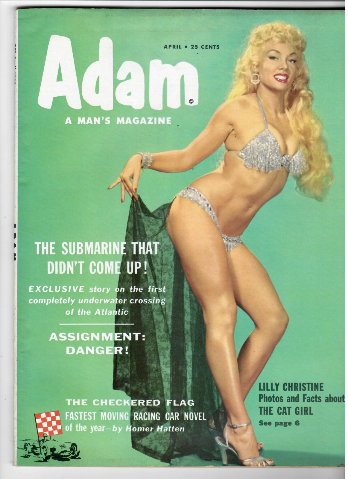 ADAM Men's Adventure Magazine V2#2, Lilly Christine, Adventure, Apr. 1954