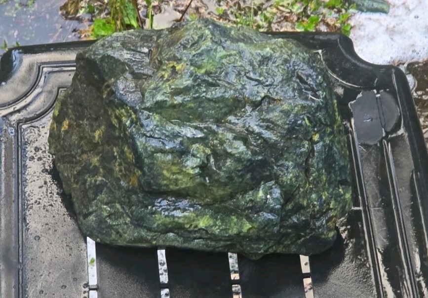 Massive 35lb Rough Nephrite Jade Boulder Raw Dark Green Lapidary Stone Specimen