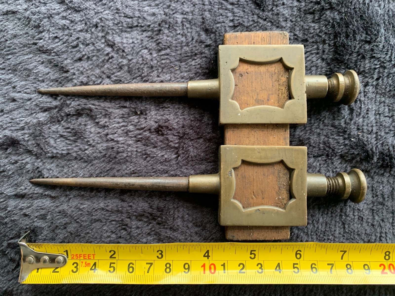 Antique pair of Brass Iron Trammel points vintage