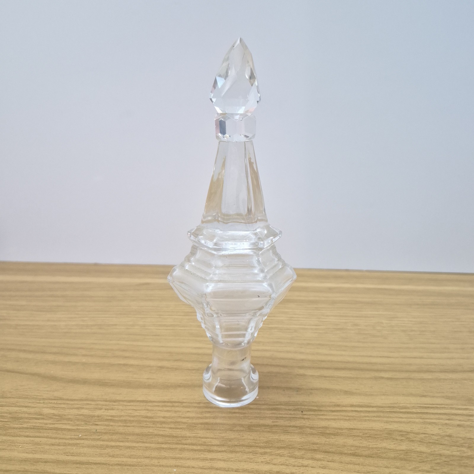 Vintage Czech Crystal Chandelier Solid Cut Prism Spire Obelisk Finial Parts 7.5\