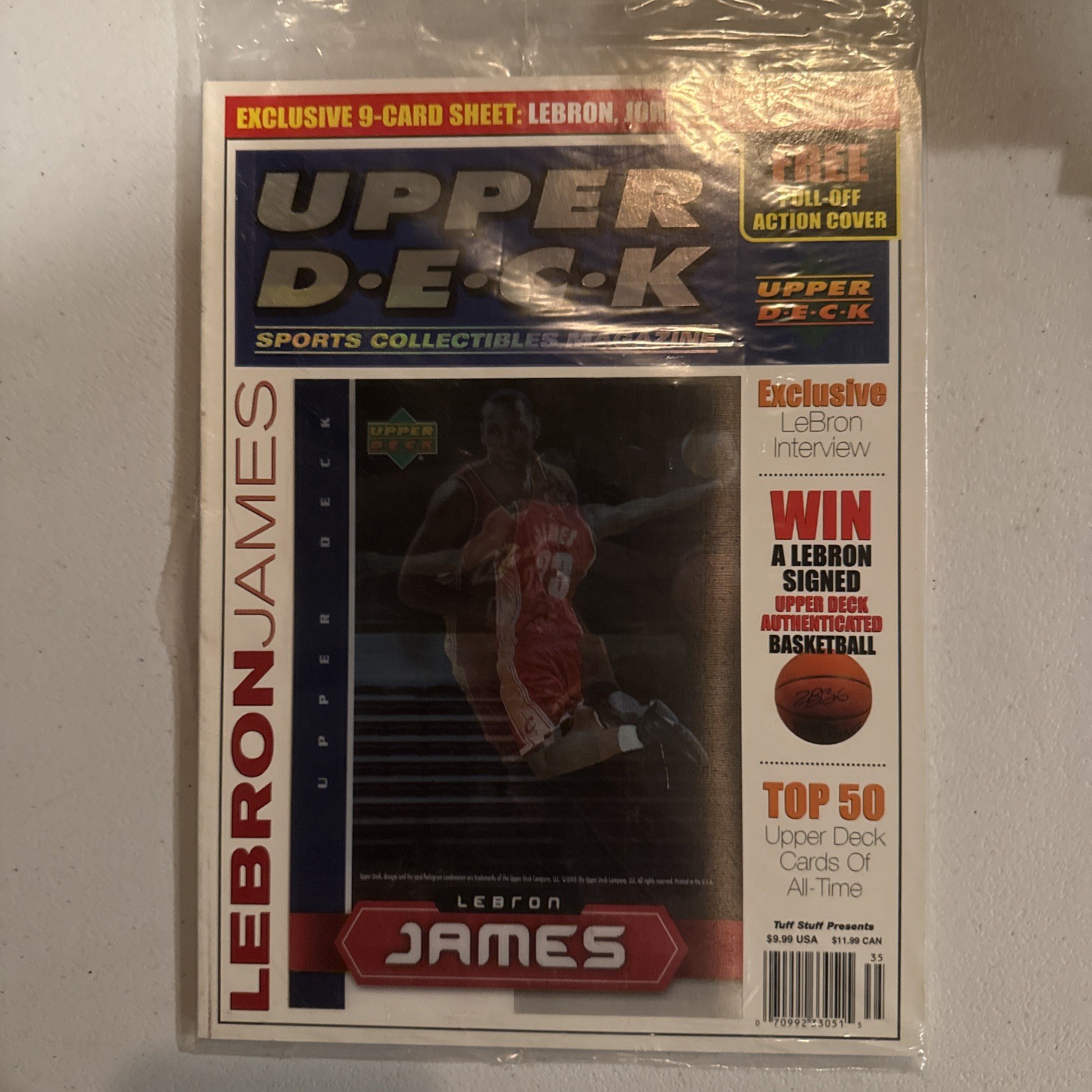 New 2003 Upper Deck LeBron James Magazine 3D Cover Card Uncut Sheet Cards SEALED