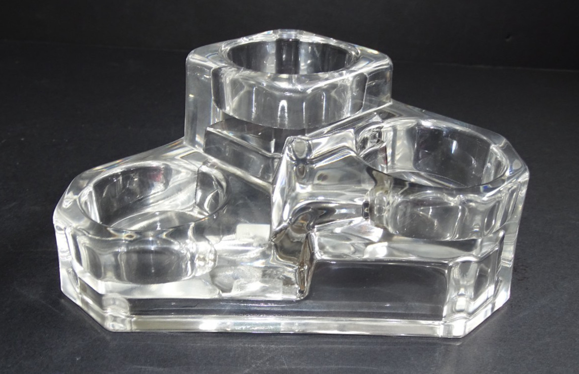 Vtg PartyLite Castle Crystal Glass 3 Tier Votive Tealight Holder Germany Vtg PartyLite Castle Crystal Glass 3 Tier Votive Tealight Holder Germany