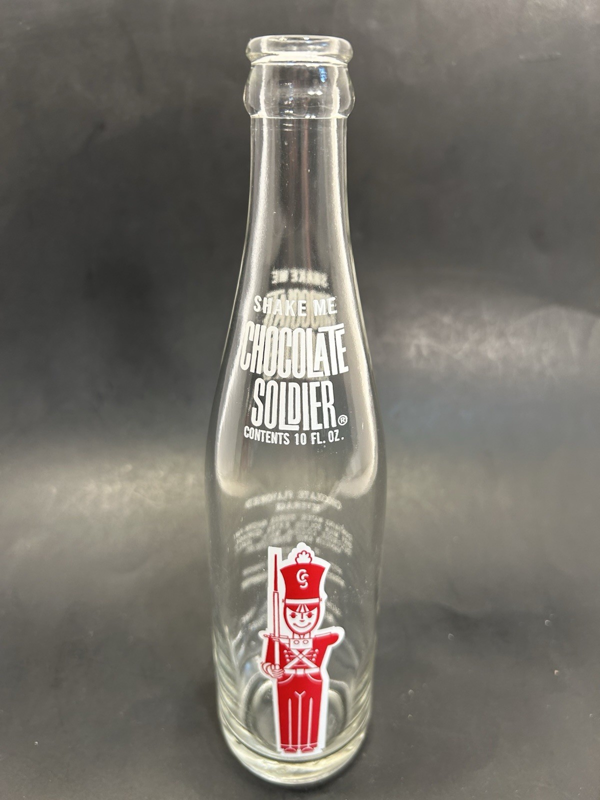 Vintage Chocolate Soldier Flavored Drink 10 oz Glass Bottle, Memphis, TN