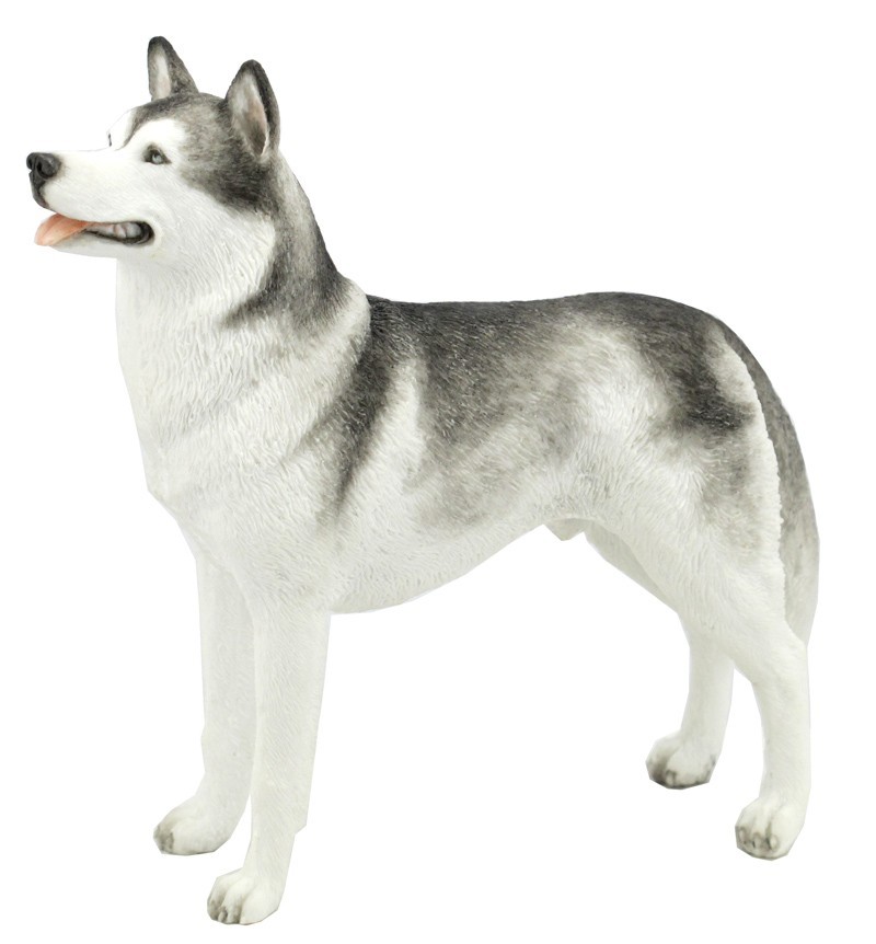 Polystone Siberian Husky Puppy Dog Animal Home Decorative Figurine Collection