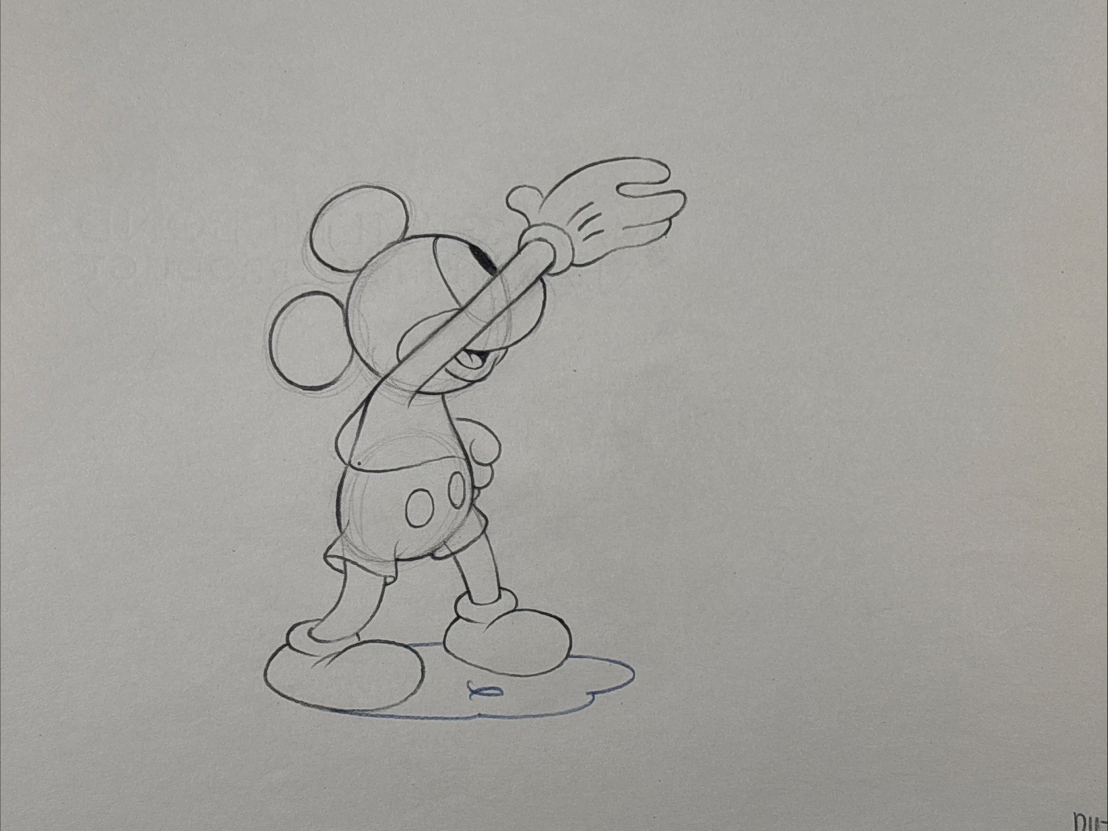 MICKEY MOUSE Production Art Animation Cel Layout Drawing 1939 WALT DISNEY I10