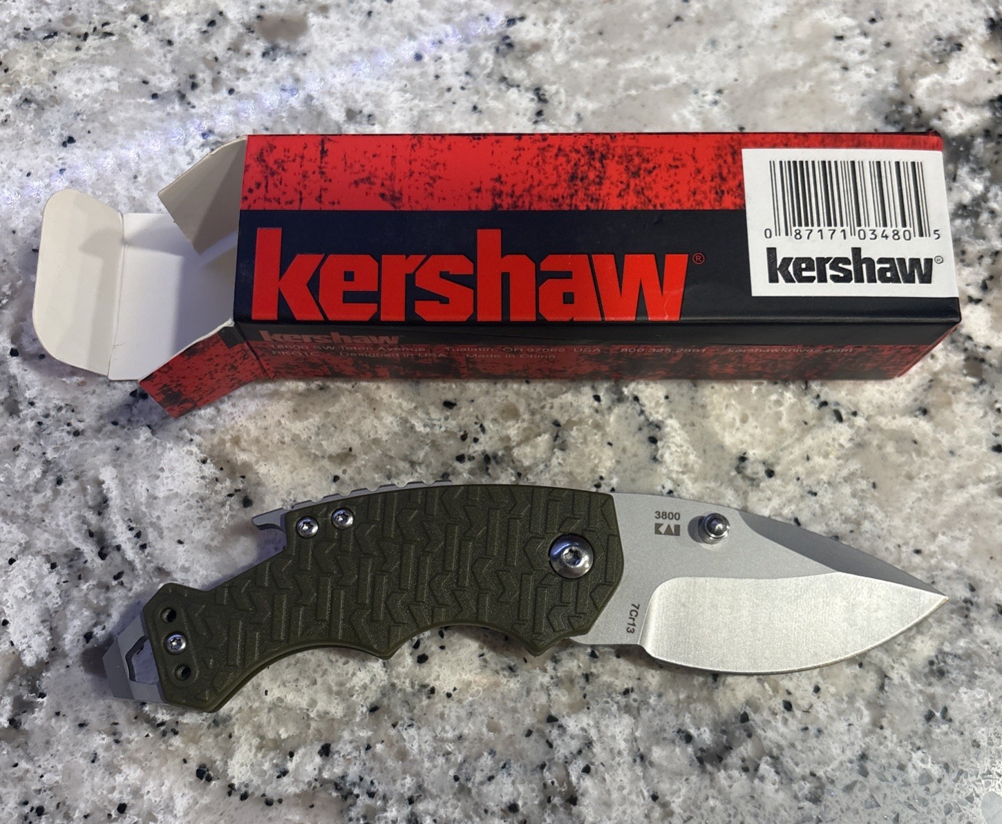 Kershaw Shuffle 3800TOLBW Olive Green Folding Pocket Knife Bottle Opener BNIB