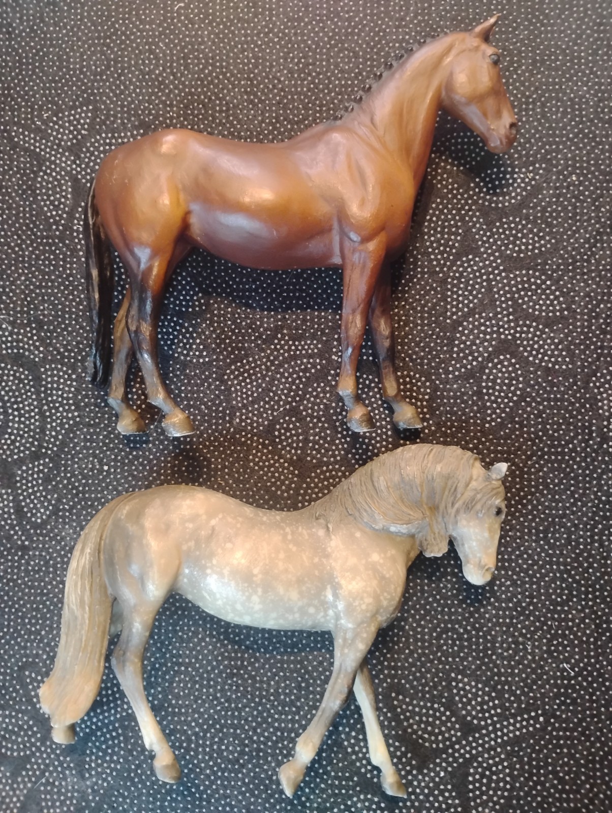 Vintage Bryer Horse Lot Grey Speckled Mare Quarter Horse Farm House Classics 