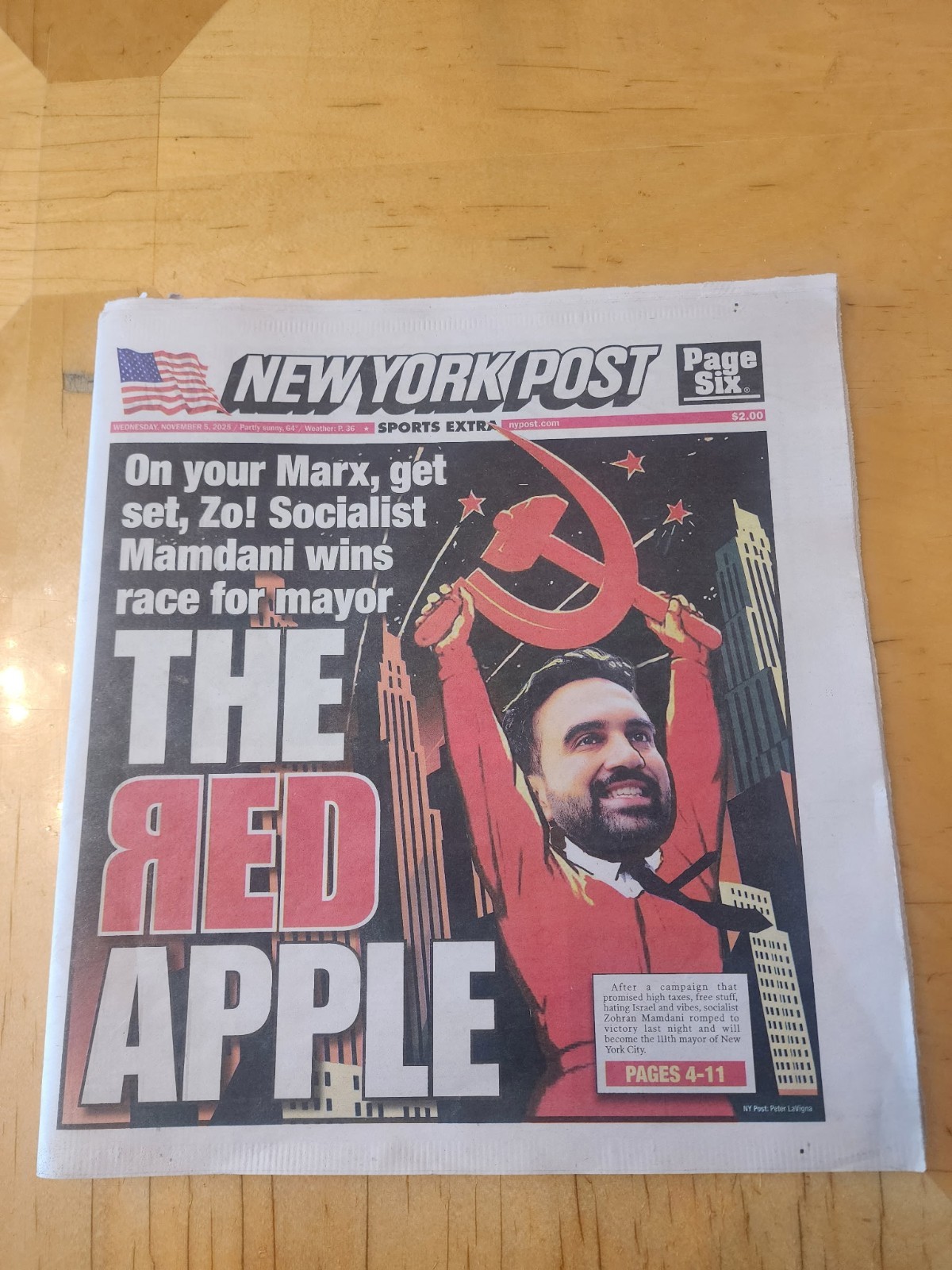 Zohran Mamdani Wins NYC Mayoral Election The Red Apple COVER ONLY