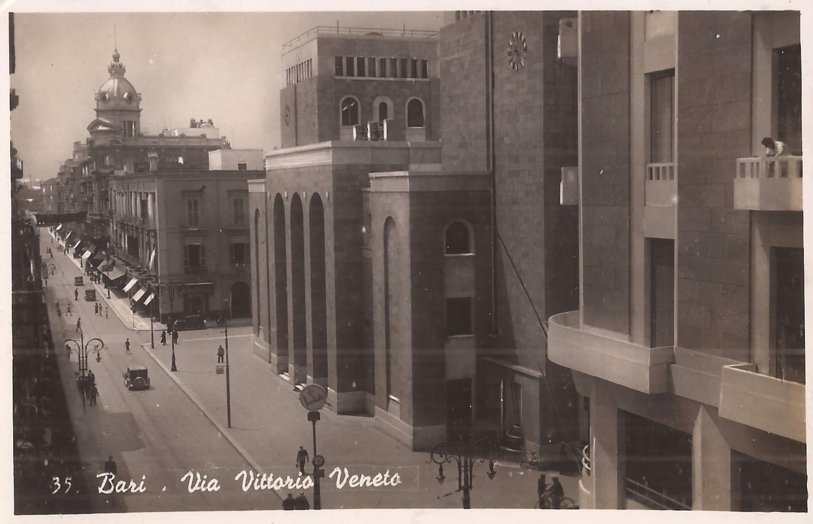 REAL PHOTO:  Bari, ITALY - Via Vittorio Veneto
