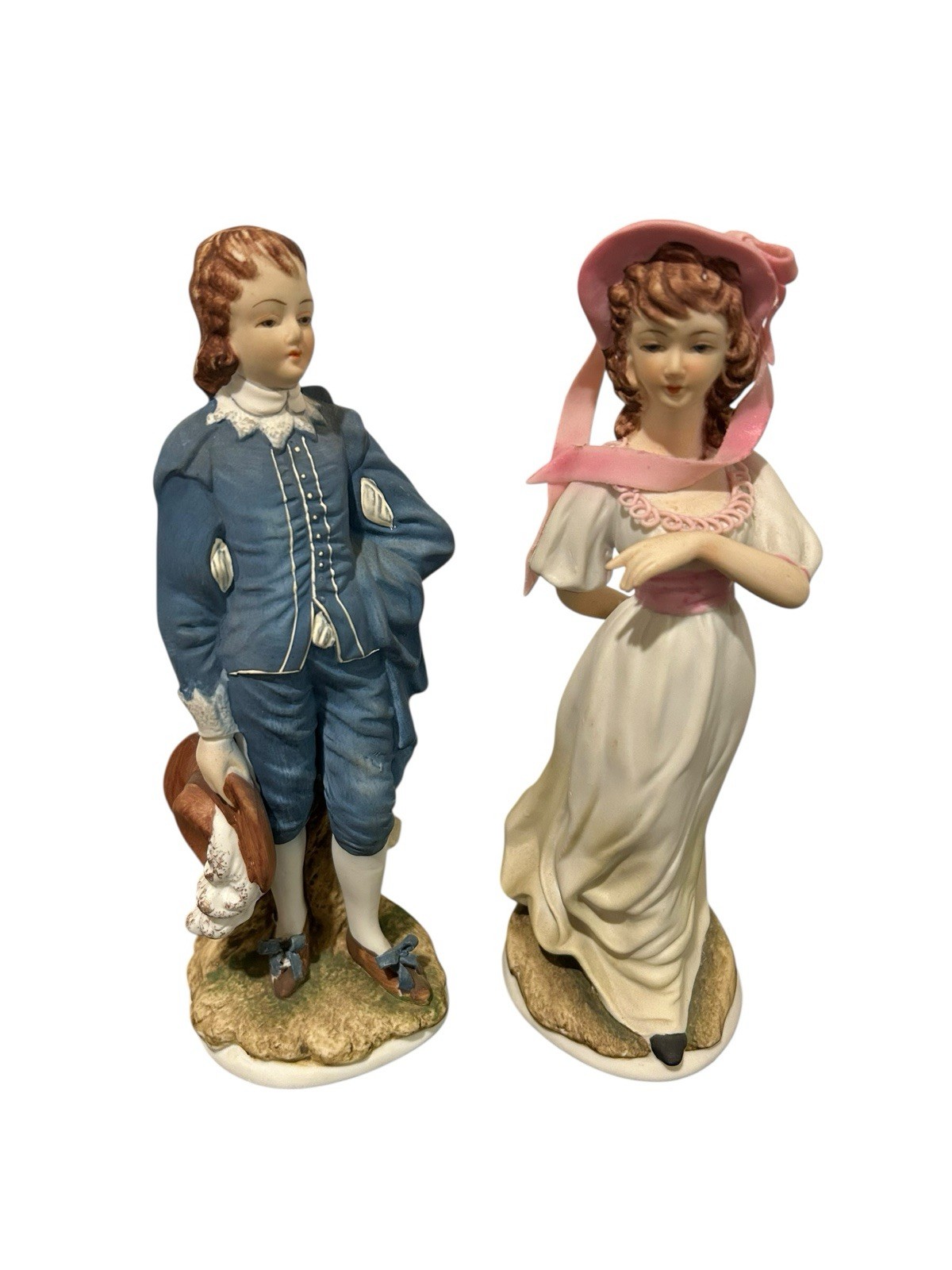 Vintage Lefton Pinkie & Blue Boy Porcelain Limited Edition Figurines