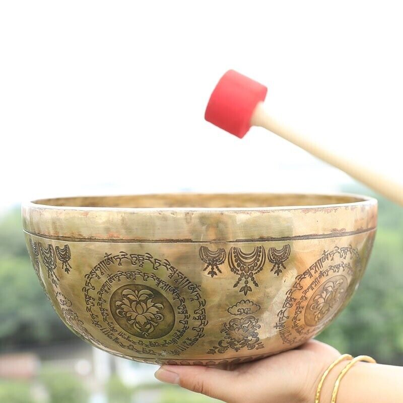 20cm Large Buddha Singing Bowl - Sound Healing Tibetan Singing Bowl -Meditation